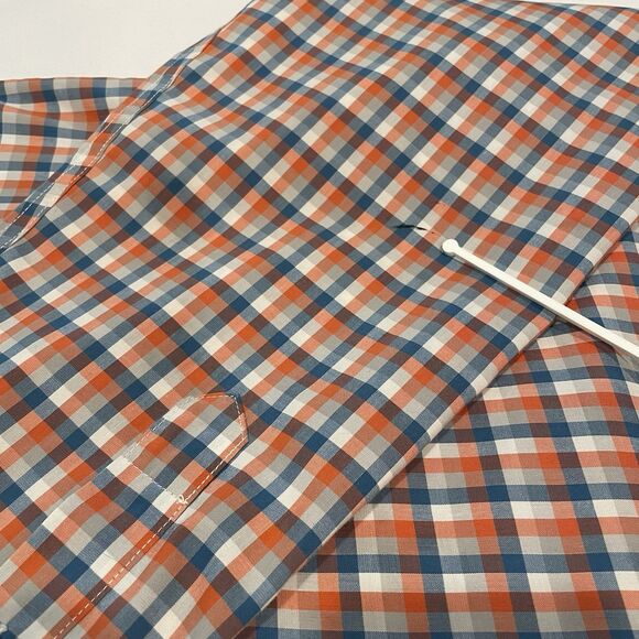 LL Bean Mens Tall Tattersall Orange Plaid Traditional Fit Button Down Outdoor XL - Picture 9 of 13